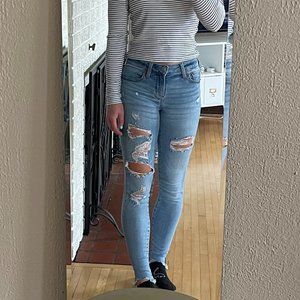 Women's AE Ripped Light Wash Jegging